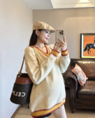 长袖 PeiPei佩佩孕妇装 V领毛衣上衣外穿宽松时尚 早秋季 2023新款