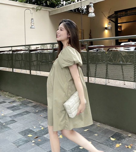 泡泡袖显瘦森系宽松孕妇装定制