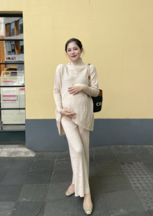 新款 针织衫 毛衣上衣孕妇裤 PEIPEI佩佩孕妇装 秋装 秋季 运动时尚 套装