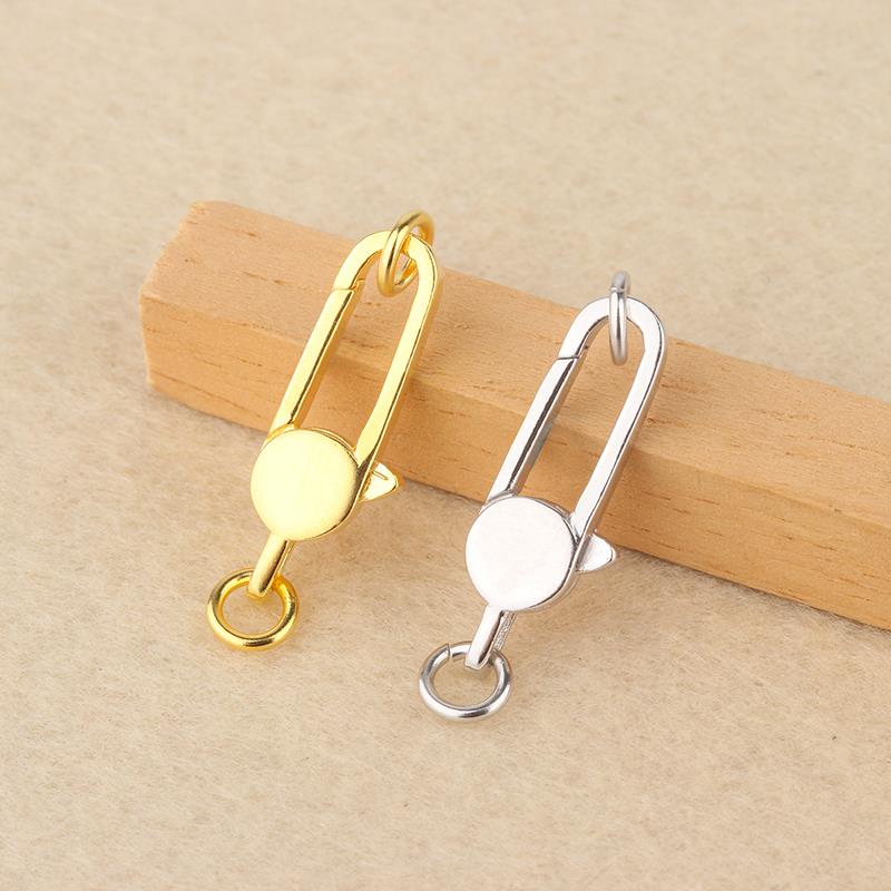 S925纯银DIY吊坠扣头弹簧扣