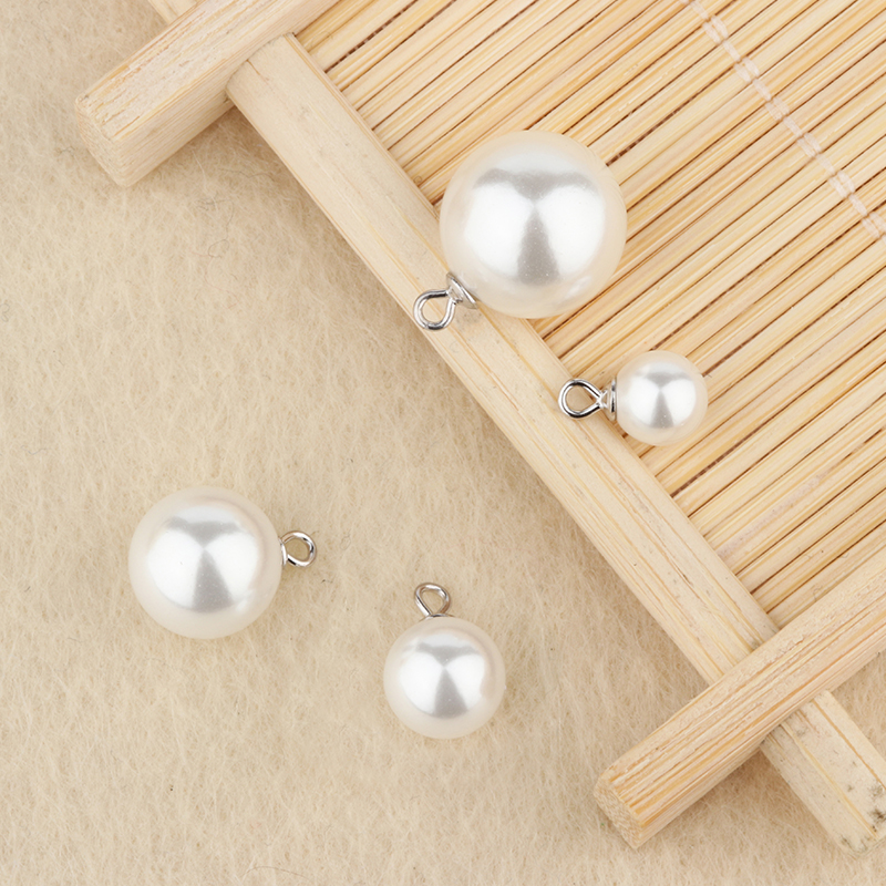 天然珍珠吊坠单颗正圆镜面贝珠耳坠圆珠diy配饰S925饰品耳饰百搭