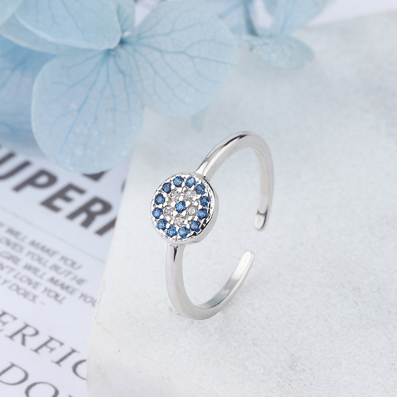 S925纯银恶魔之眼开口戒指