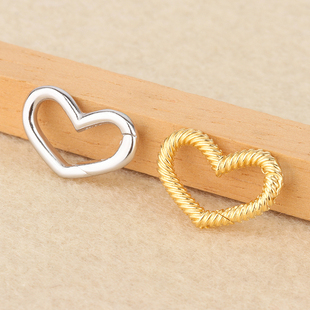 S925纯银手链项链锁扣连接扣diy心形爱心弹簧扣头配件链子扣环