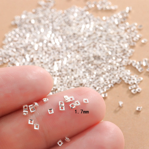 S925纯银DIY饰品配件小正方碎银