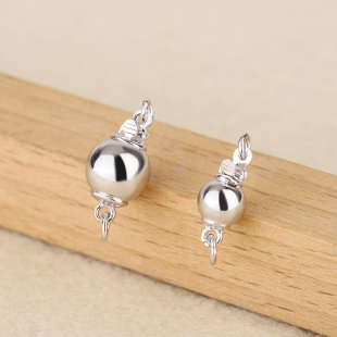 S925纯银扣项链锁扣手链扣连接扣弹簧扣头圆珠插棒扣配件扣链子扣