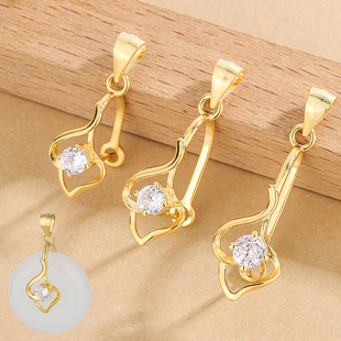 通体s925纯银平安扣吊坠夹扣项链坠扣子玉扣花式夹扣头吊坠托空托