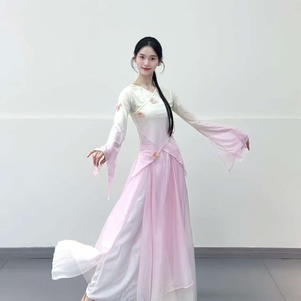 古典舞服装飘逸演出服古典舞练功服夏季练功渐变仙气裙裤舞蹈套装