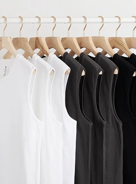 肃宁县黄雀针织制衣厂纯色t恤坎肩男士运动健身背心纯棉白色汗衫