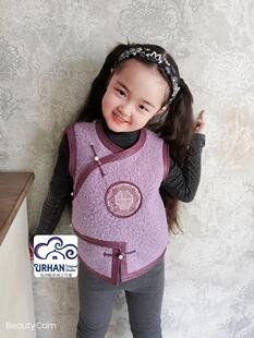 SUUNAI.WRH童装蒙古马甲背心加厚儿童澳毛护肚民族风男女宝纯色