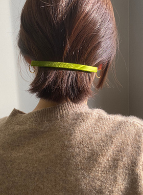 韩国France清爽果绿色一字夹弹簧夹短发马尾夹发夹法式半夹公主头