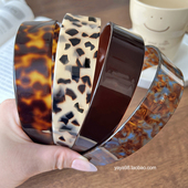 韩国进口France金标博主同款 复古宽边玳瑁发箍头箍树脂发卡女 法式