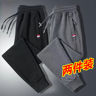 运动裤 男士 大码 宽松百搭束脚干活运动长裤 子 秋季 秋天纯棉裤 休闲裤