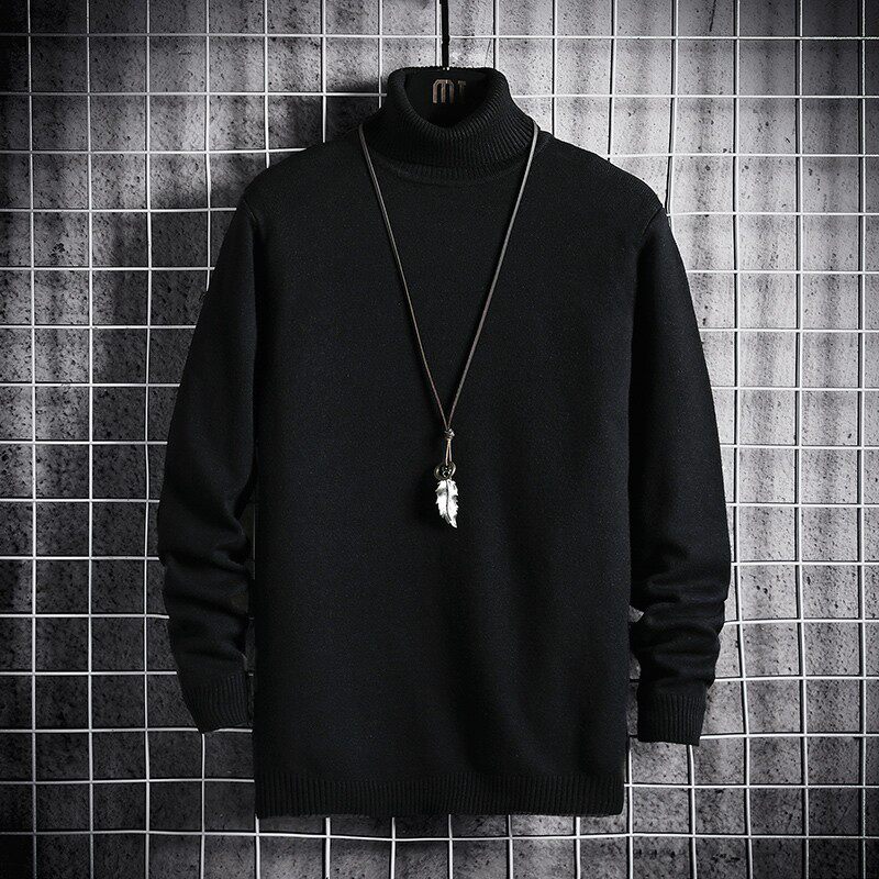 2022秋冬季新款高领毛衣男士宽松加厚潮流百搭打底针织衫保暖线衣