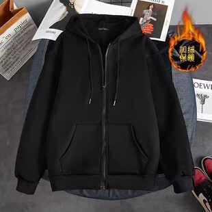 男人干活穿的工作服耐脏耐磨加绒保暖秋冬开衫卫衣上班工地建筑工