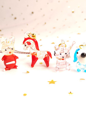 手作玻璃动物夜光包包晚上挂件