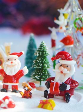 玻璃圣诞节造景桌面摆件