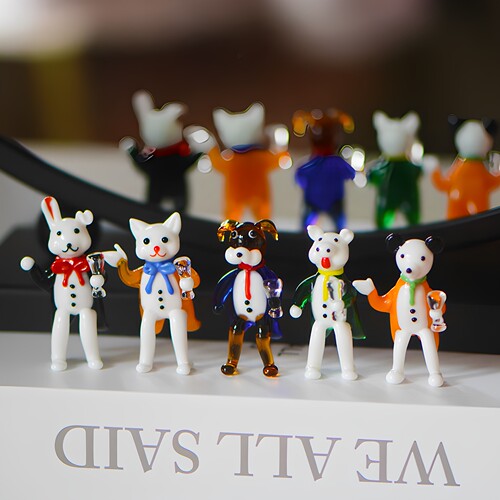 手工玻璃装饰品摆件卡通小动物