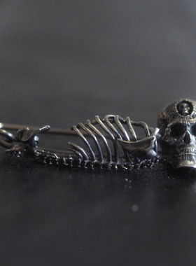 复古vintage骷髅别针小众欧美朋克风暗黑系独特包包胸针衣服装饰