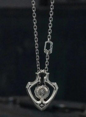 复古穿梭者可转动齿轮项链欧美潮流暗黑系朋克风机车风吊坠配饰