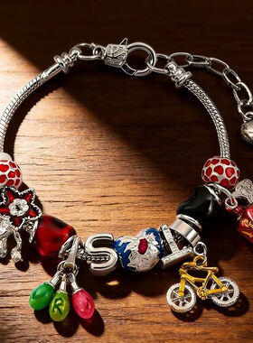 复古DIY怪奇物语周边手链食人花自行车灯泡小众卡通cos手环配饰