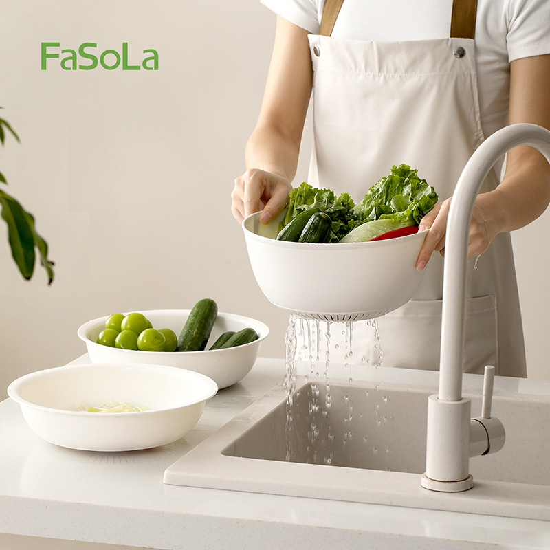 FaSoLa双层洗菜盆沥水篮滤水套装