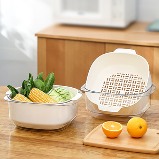 Draining Vegetable Basket Washing Fruit Kitchen Plastic