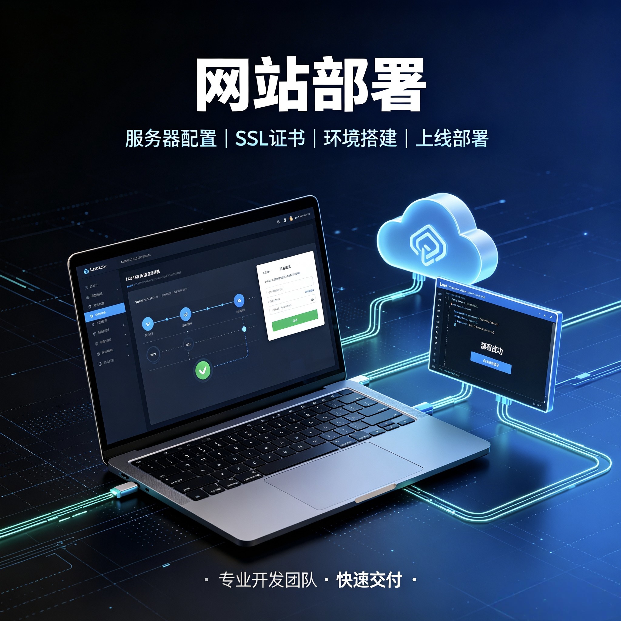 专业网站部署服务,支持企业官网、后台系统、小程序等项目上线