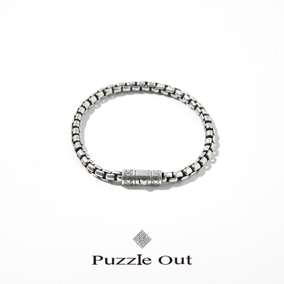 PUZZLEOUT意大利纯银箱纹手链