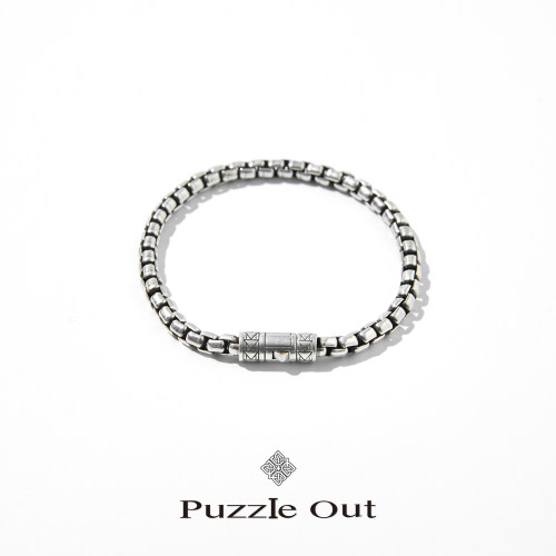 PUZZLEOUT意大利纯银箱纹手链