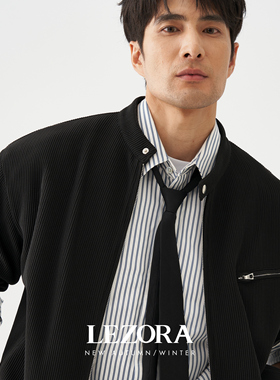 LEZORA日本定织褶皱面料 立领底特律夹克外套男春Detroit Jacket