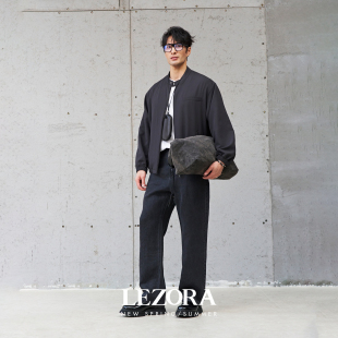 vintage深灰轻薄直筒牛仔裤 Linen亚麻 男 100 LEZORA静奢row同款