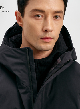 GRAY SUMMIT东丽Dermizax三层压胶白鹅绒商鸟连帽羽绒服男