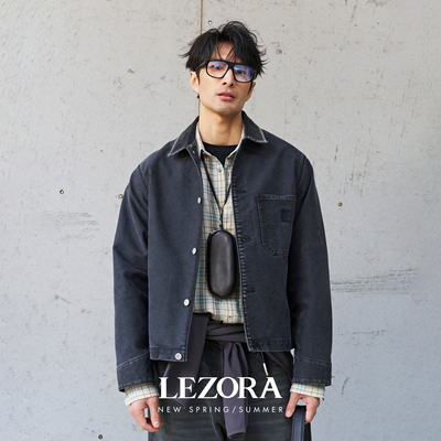 LEZORA法工鼹鼠皮短款工装夹克