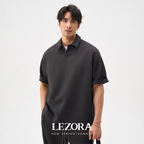 LEZORA轻量透气皱感一片式polo衫