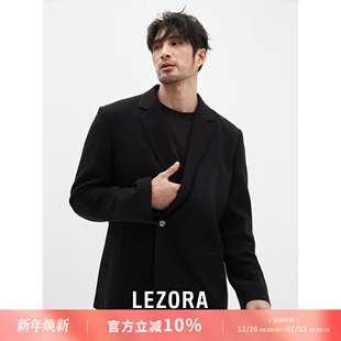 LEZORA高奢进口制平二重织75D三醋酸 宾霸 不对称平驳领西服男西装