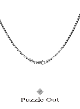 PUZZLEOUT纯银箱纹项链