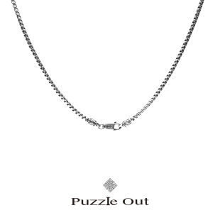男女礼物 Chain箱纹项链 PUZZLE OUT意大利ITALY进口纯银Box
