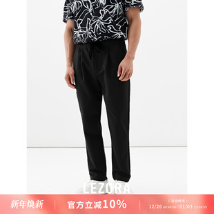 打褶弹性锥形休闲裤 壹线针织定织300g针织棉 男 不退不换