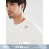 310g重磅新疆长绒棉手绘小蜜蜂廓型短袖 LEZORA 黄景瑜同款 T恤男