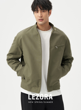 LEZORA pra同款色织高密有机棉帆布 Detroit立领底特律夹克男