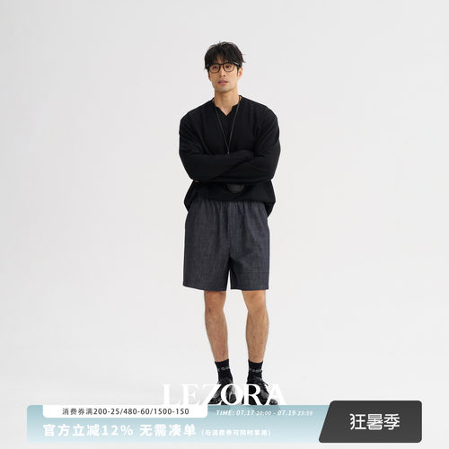 LEZORA冈山KUROKI松紧腰牛仔短裤