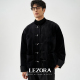 LEZORA新中式 韩国进口丝绒拼缎面三醋酸竹节扣夹克外套男春 静奢