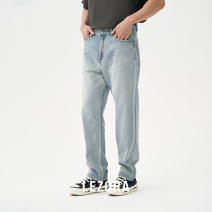 LEZORA进口三醋酸denim 男 透气vintage洗水春夏三醋酸牛仔裤