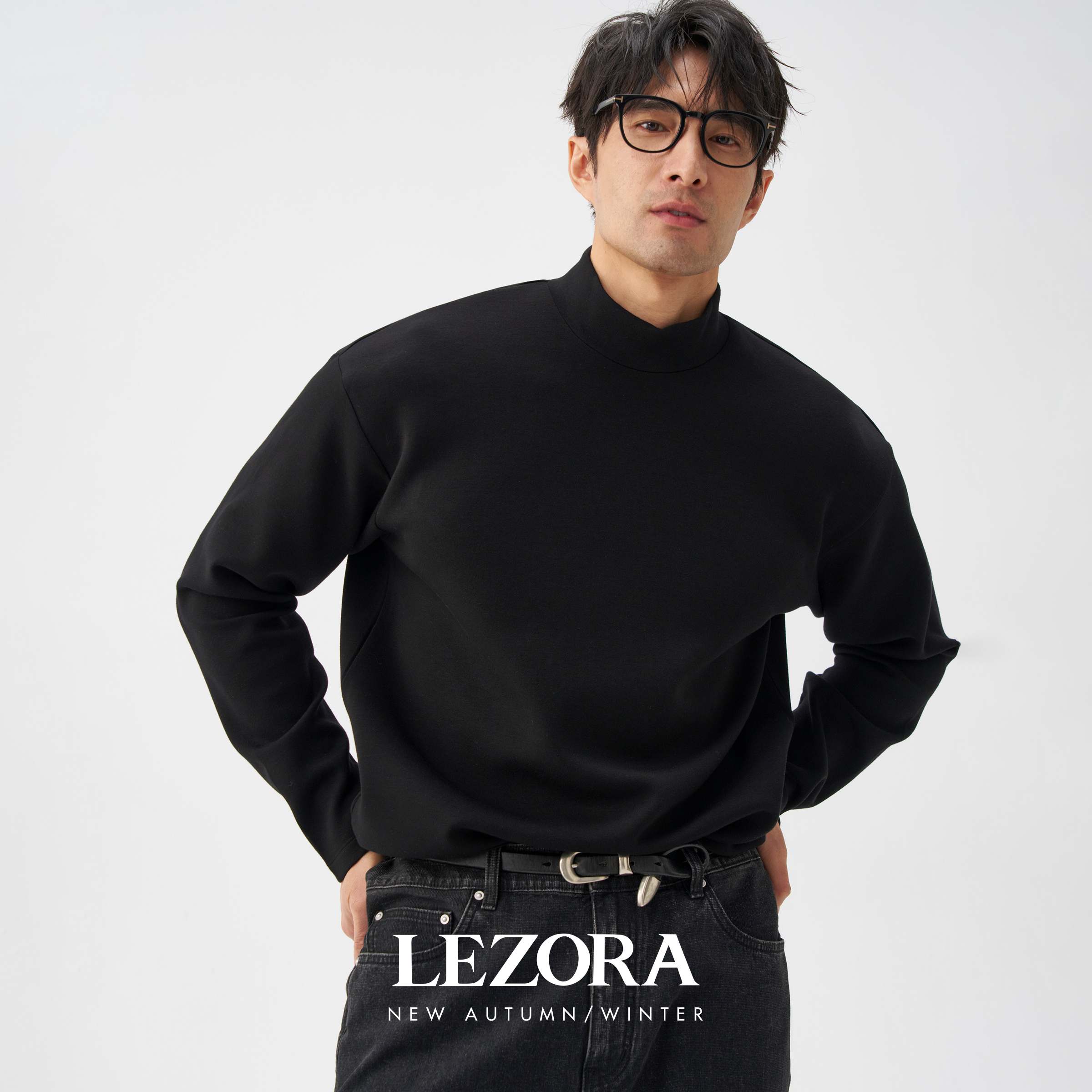 LEZORA空气羊毛超轻肤半高领T恤