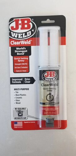 现货J-B Weld 50112 ClearWeld 5 Minute Set Epoxy Syringe