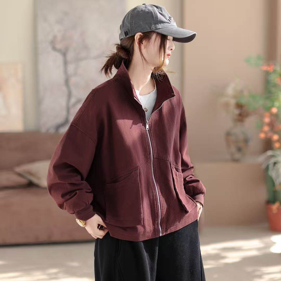 2026年春款外套女宽松休闲韩版学院风长袖开衫夹克外套上衣学院风,女装/女士精品,短外套,淘宝优惠券,粉丝福利购,淘宝优惠卷