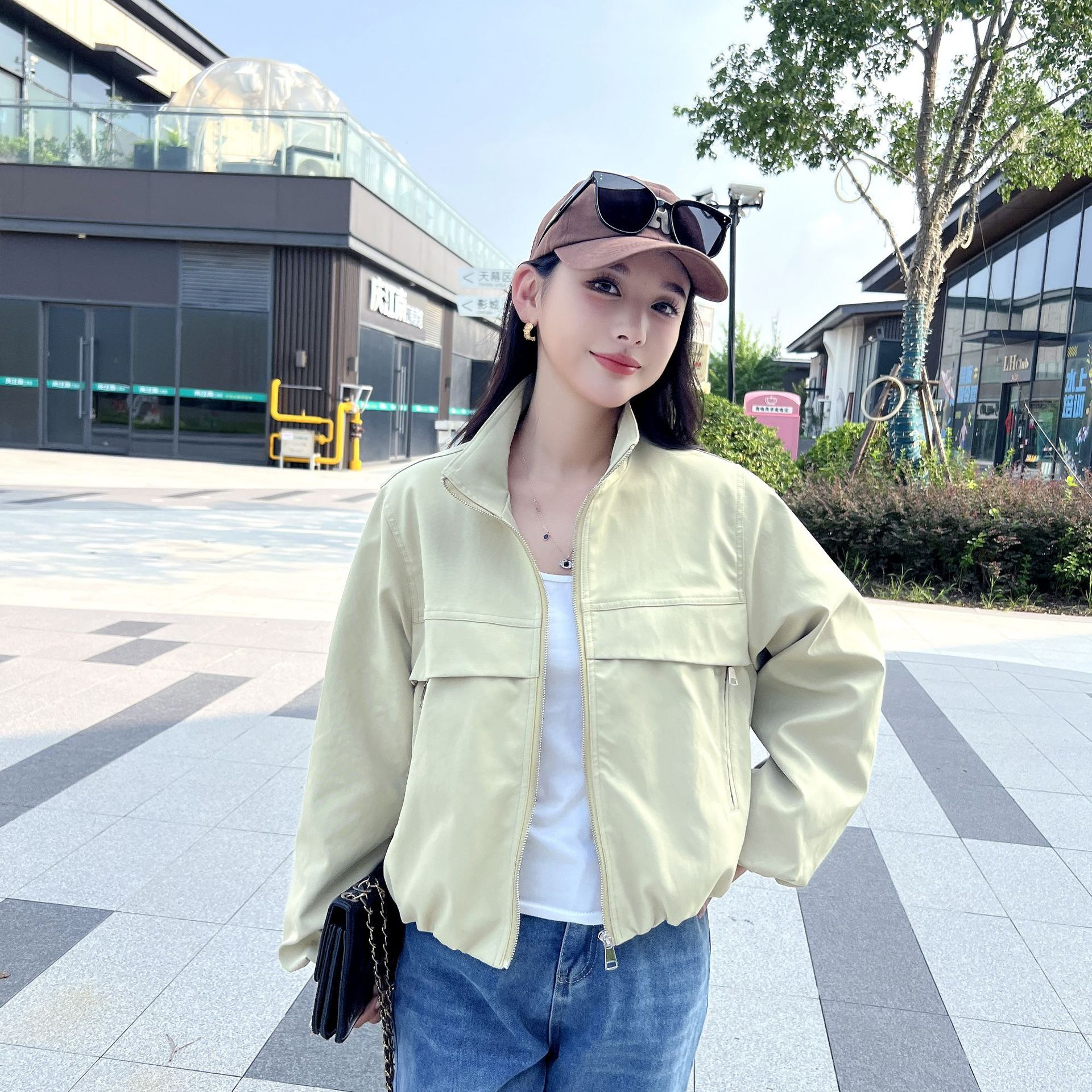 2025春秋新款网红短款风衣外套女小个子百搭休闲工装夹克洋气