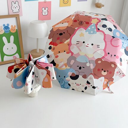 迷你五折小太阳伞晴雨两用自动雨伞女生高颜值防晒防紫外线遮阳伞