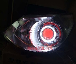 五菱之光S大灯总成改装双光透镜天使眼LED双色日行灯氙气灯恶魔眼