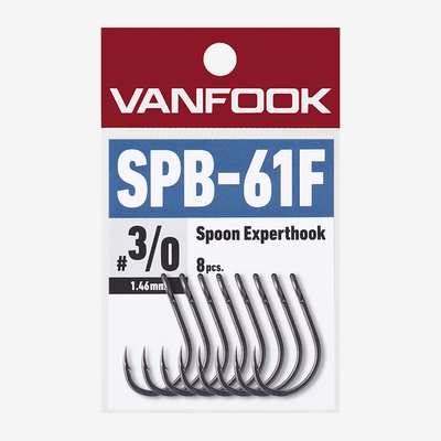 日本原装万福VANFOOK SPB-61F高穿刺性大圈小胖子铁板用尾钩单钩